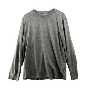 Express Long Sleeve T Shirt Mens Large L Gray Flex Stretch Crewneck Cotton Blend